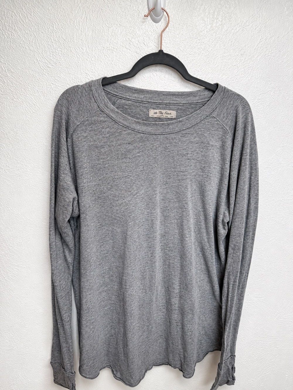 We The Free Lightweight Gray Long Sleeve Crewneck Top